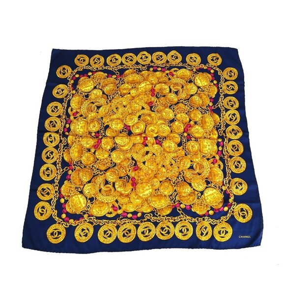 Chanel Navy Scarf Small Good - Picture 2 of 5